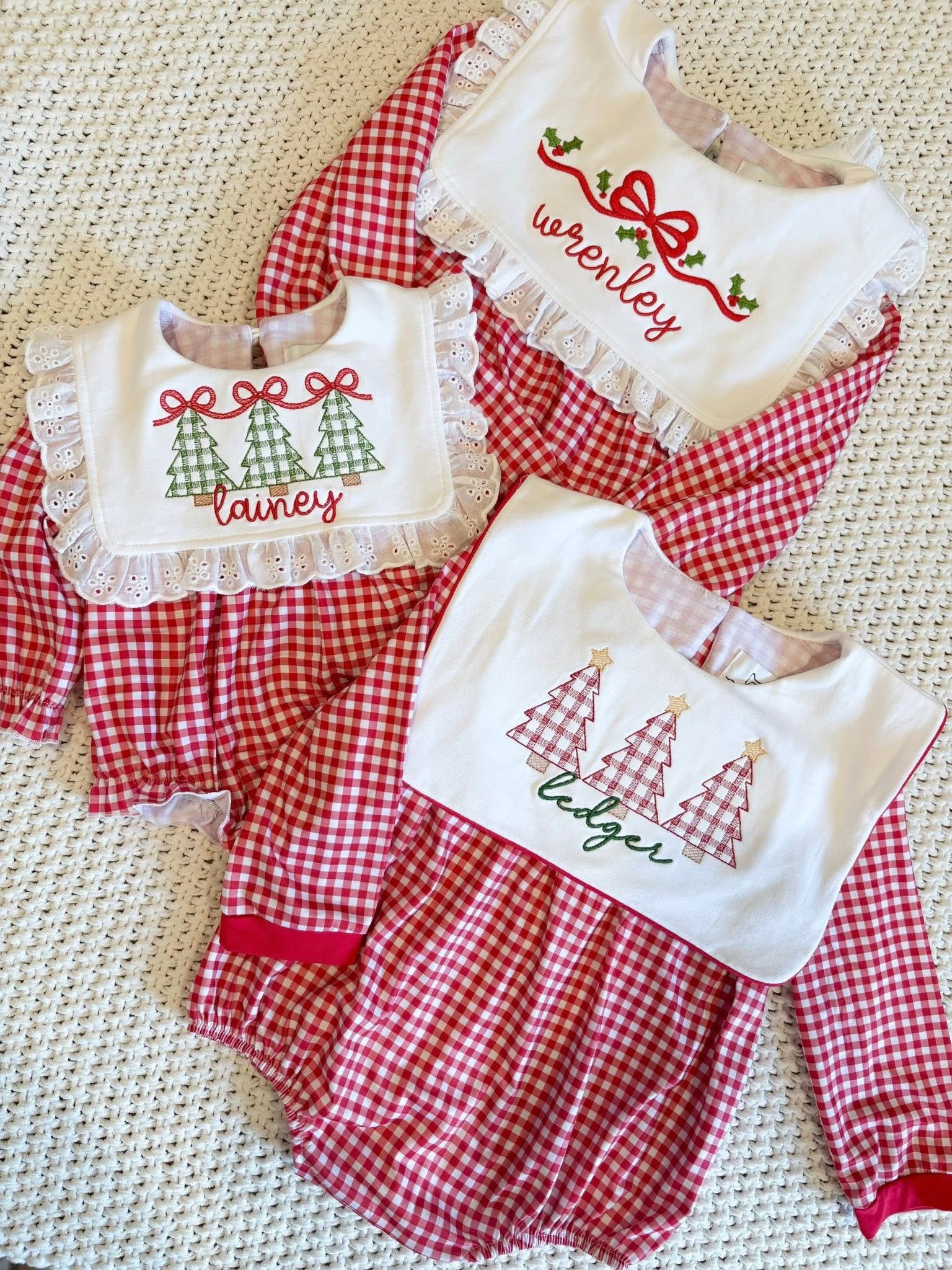 Christmas Preorder | Girls and Boy Knit Gingham Bubble