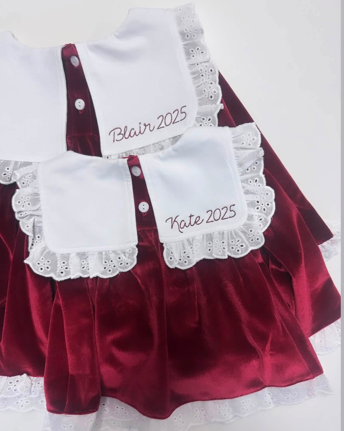 Christmas Preorder | Girls Velvet Diaper Set