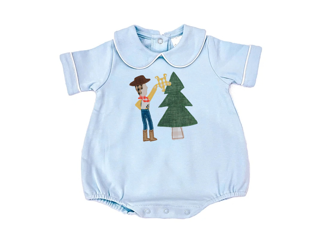 Cowboy & Cowgirl Christmas: Boys Short Sleeve Collared Bubble