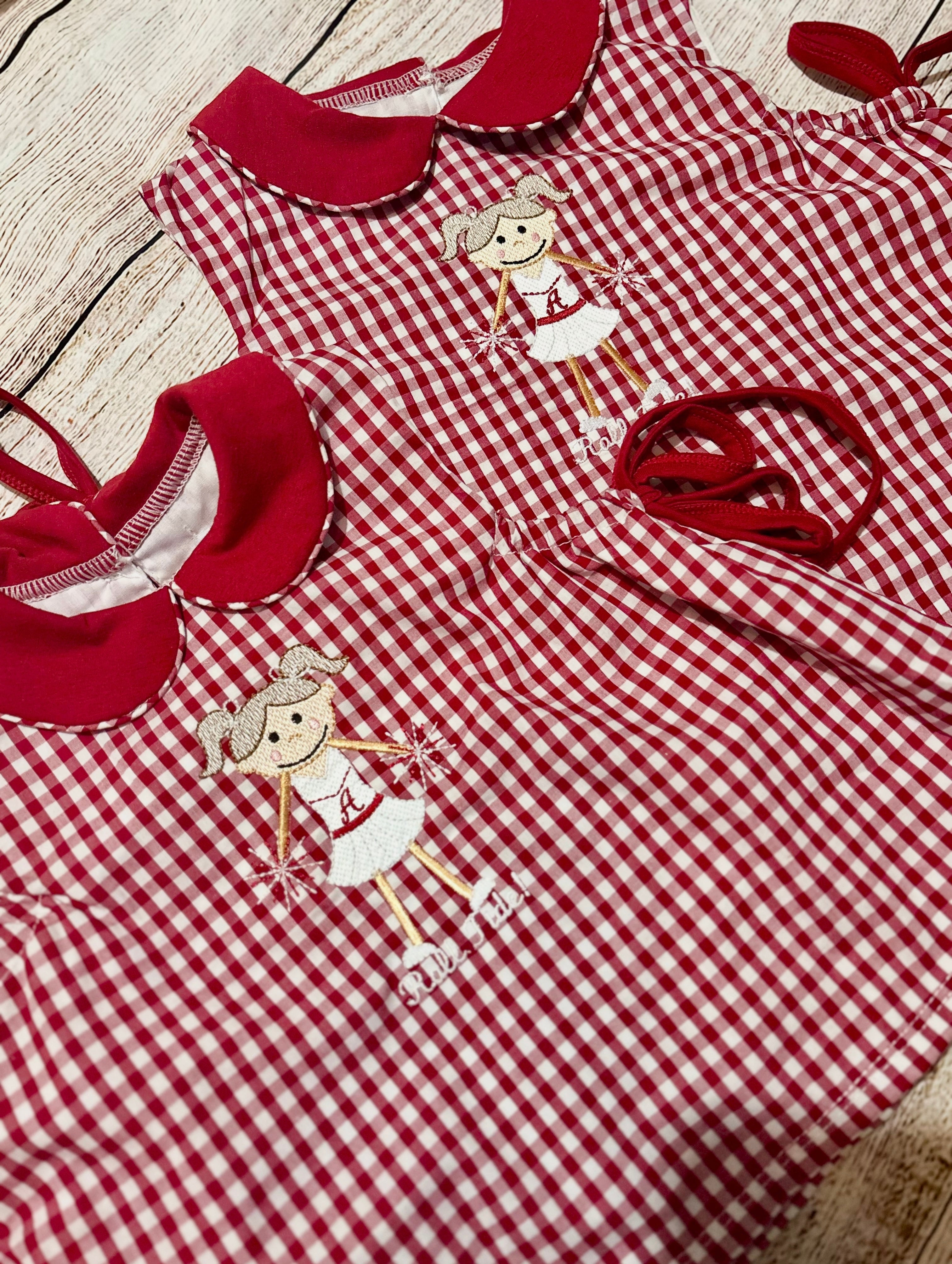 Girls Gingham Collared Short Set