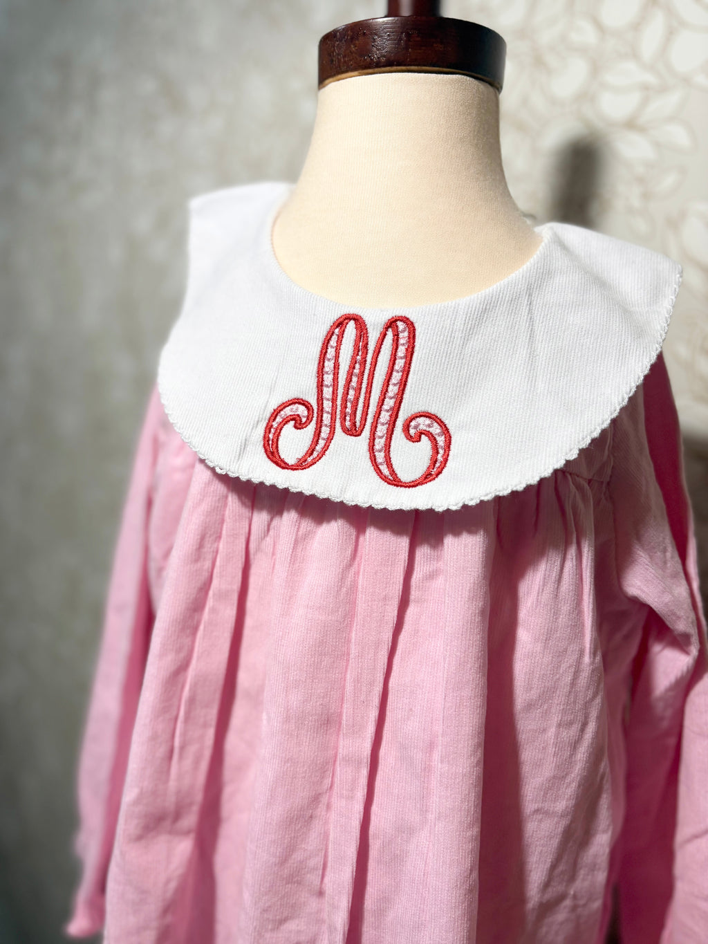 Embroidered Corduroy Bishop Dress
