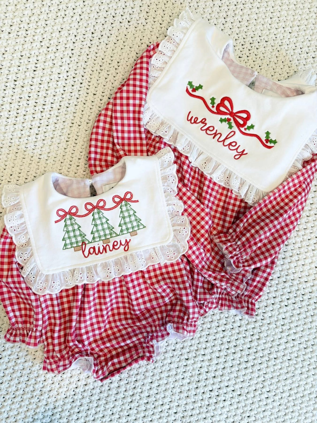 Christmas Preorder | Girls and Boy Knit Gingham Bubble