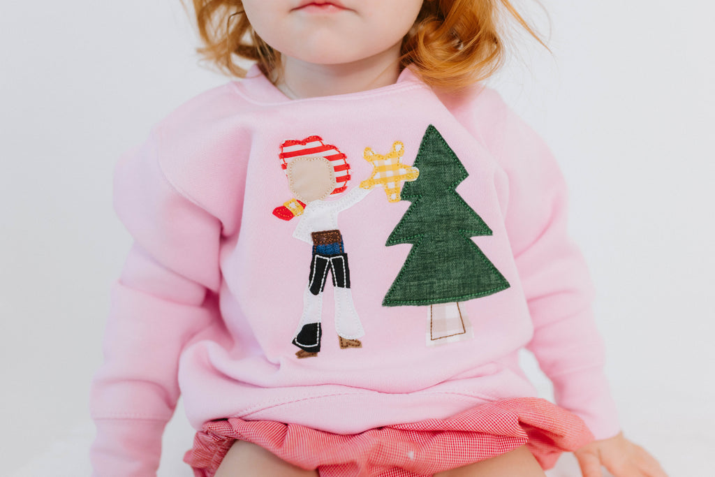 Cowboy & Cowgirl Christmas:Girls Puff Sleeve Sweatshirts