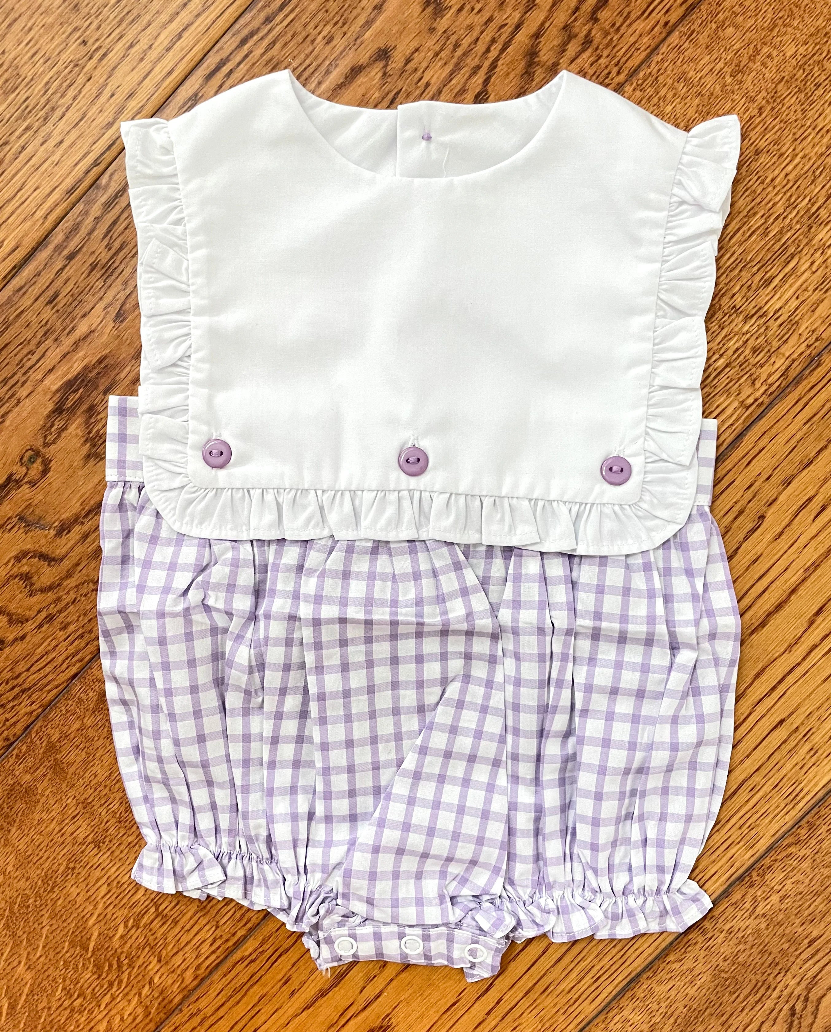 Girls Summer: Blaire Bubble and Dress in Purple Windowpane