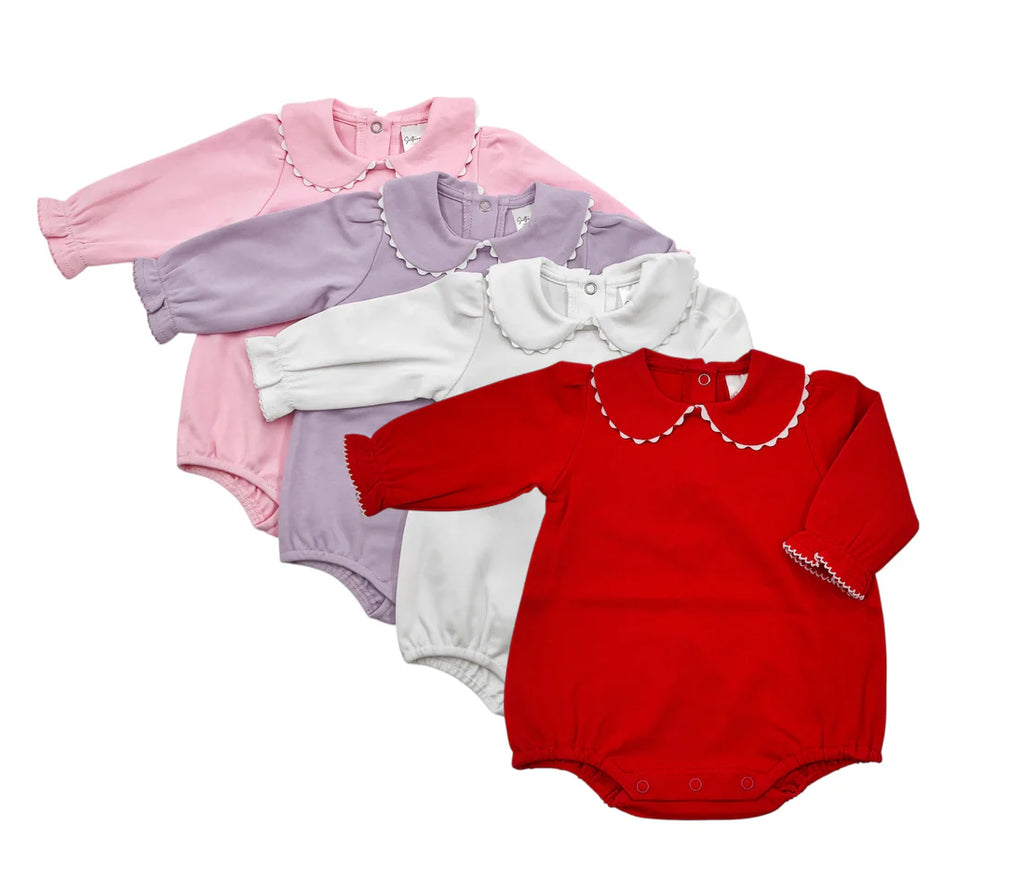 Girls: Scalloped Collared LS Bubble