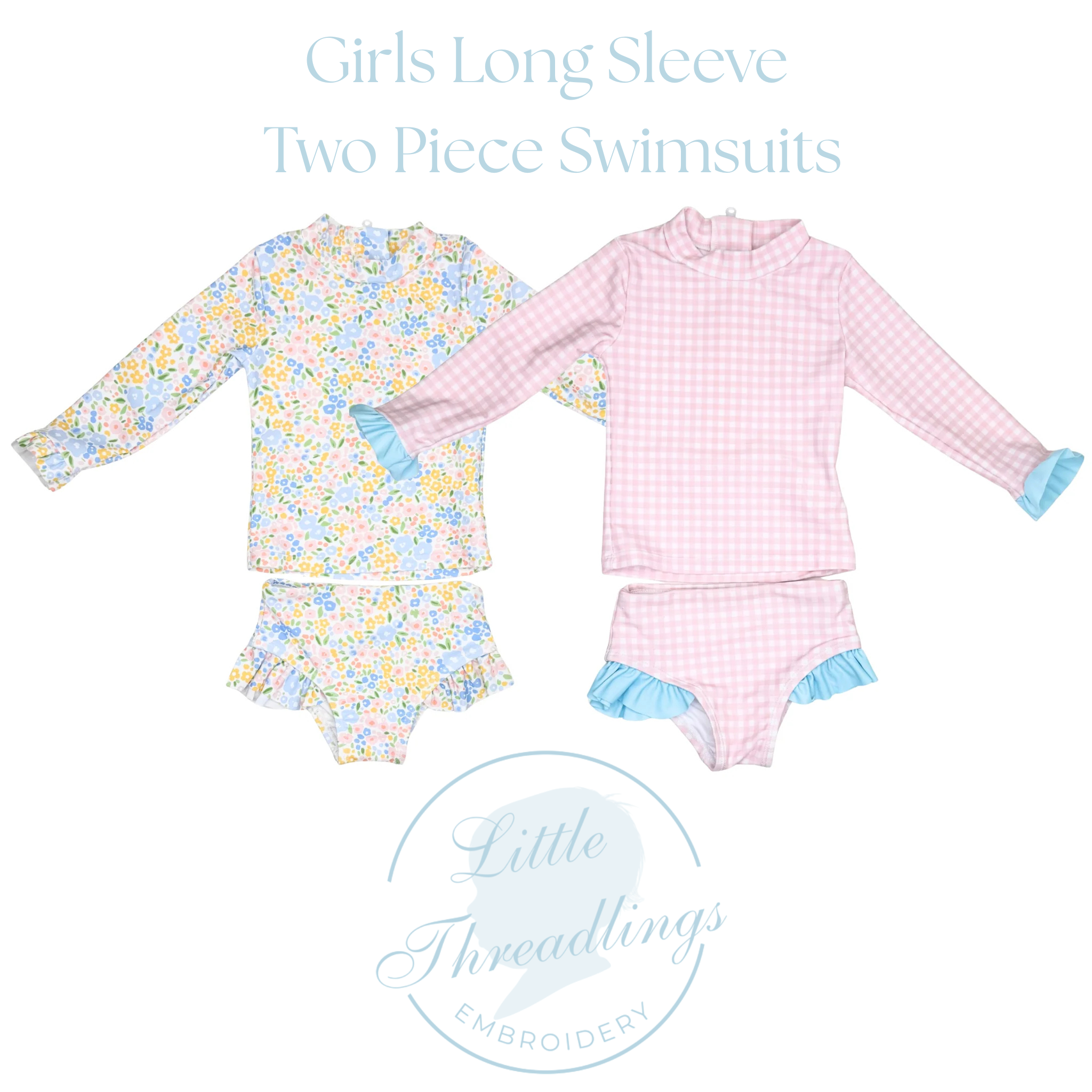 Girls Summer: Long Sleeve Two Piece Swim Suits