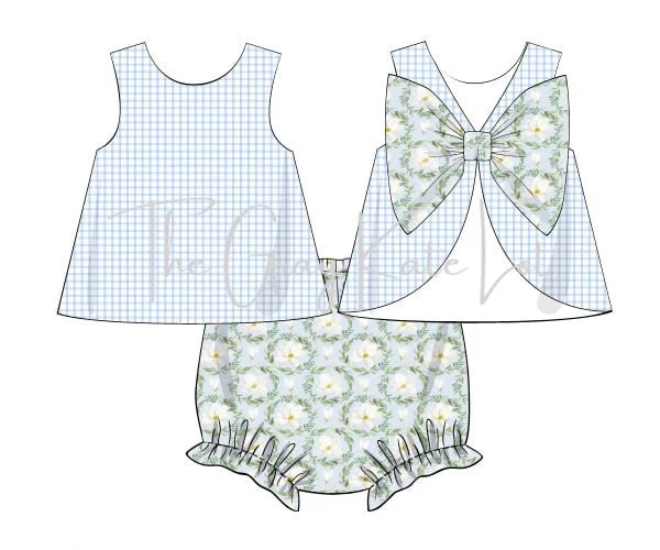 Girls Summer: Betsy Bow Back Diaper Sets