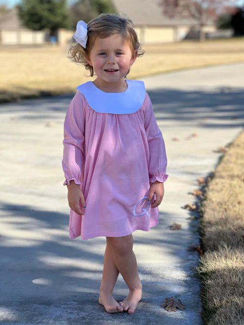 Embroidered Corduroy Bishop Dress