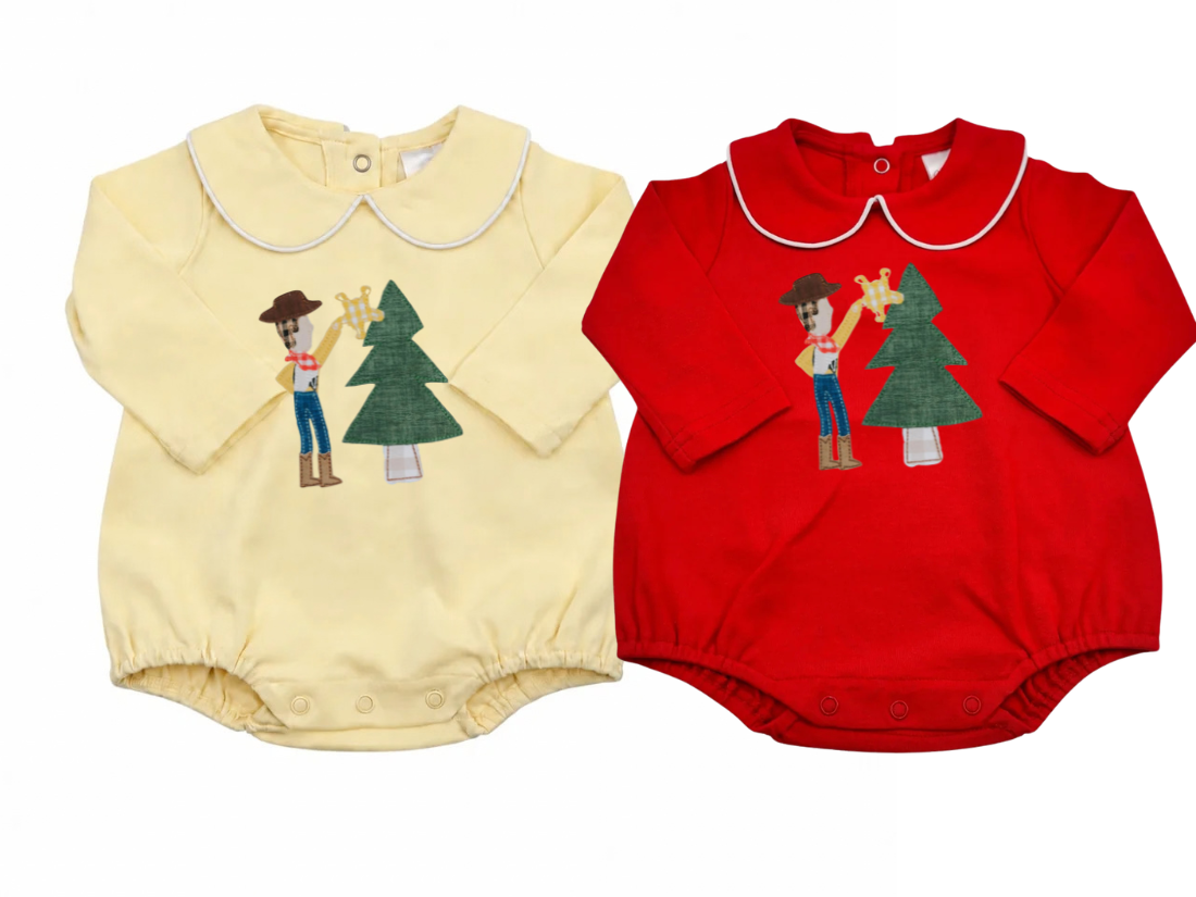 Cowboy & Cowgirl Christmas: Boys Long Sleeve Collared Bubble