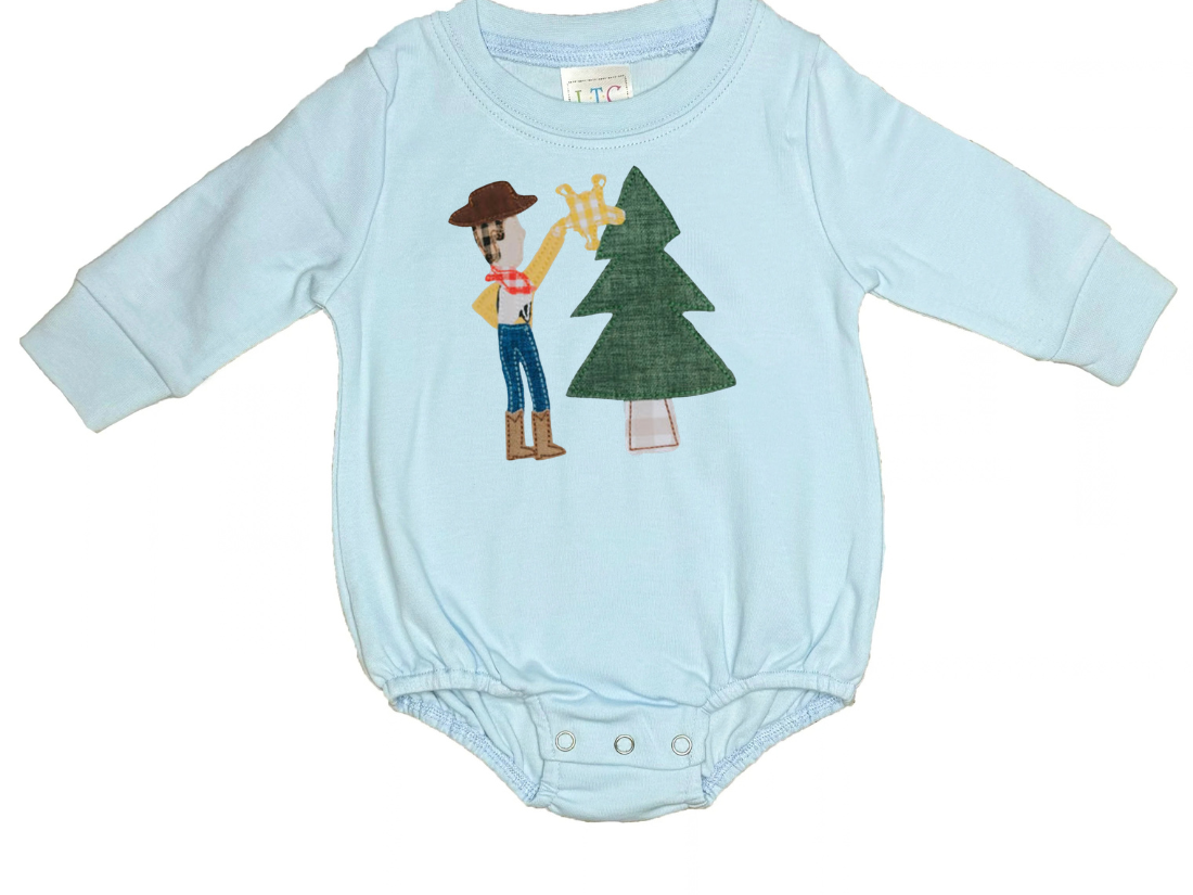 Cowboy & Cowgirl Christmas:Unisex Long Sleeve Bubble