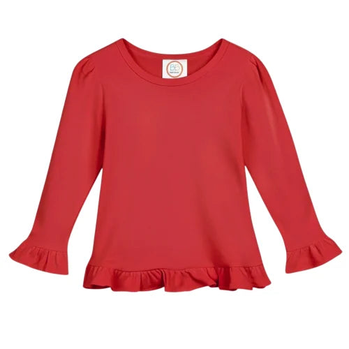Cowboy & Cowgirl Christmas: Girls Long Sleeve T-Shirts (Ruffle)